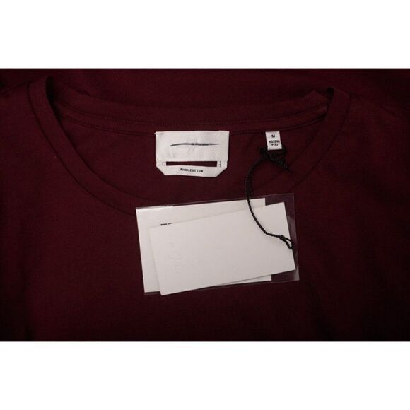 7 For All Mankind Womans Pleated Top Shirt M Burgundy Maroon Puff sleeve NWT - Picture 6 of 6